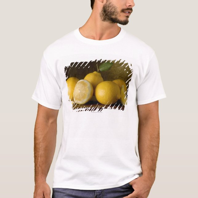 Zitronen auf Holz T-Shirt (Vorderseite)
