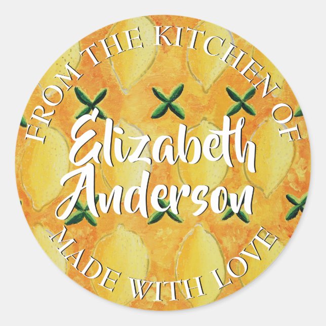 Zitronen aus der Küche Runder Aufkleber (Vorderseite)