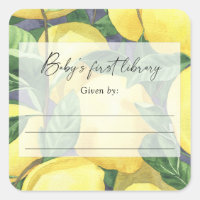 Zitronen - Babydusche Buchzeichen, Babybücher