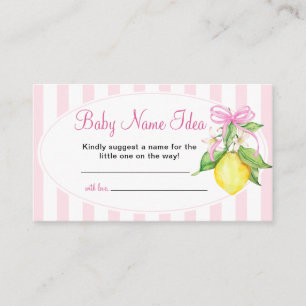 Zitronen Babyname Idee Spiel Ticket Begleitkarte