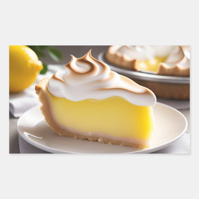 Zitronen-Baiser-Torte Rechteckiger Aufkleber (Vorderseite)