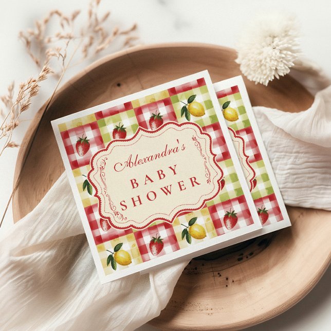 Zitronen-Beeren-Picknick-Baby-Party Serviette (Von Creator hochgeladen)