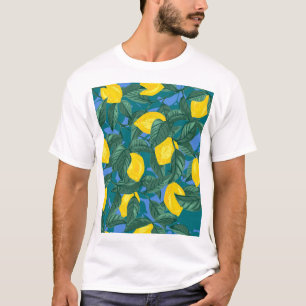 Zitronen, Blätter: tropisches Zitrusmuster. T-Shirt