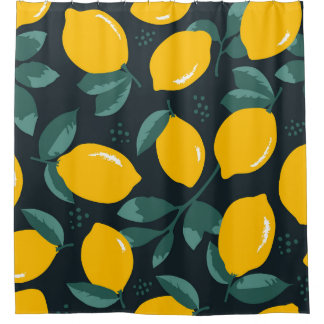 Zitronen-Blume, Vintage Sommertextur. Duschvorhang