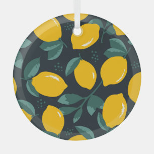 Zitronen-Blume, Vintage Sommertextur. Ornament Aus Glas