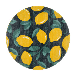 Zitronen-Blume, Vintage Sommertextur. Schneidebrett