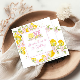 Zitronen-Blumen-1.-Geburtstag-Servietten Serviette