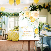 Zitronen-Blumen-Aquarell-Plakat-Kartonschild
