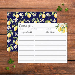 Zitronen-Blumen-Baumzweig Botanische Rezeptkarte