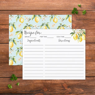 Zitronen-Blumen-Baumzweig Botanische Rezeptkarte