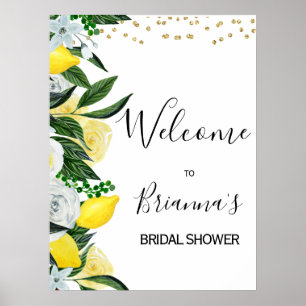 Zitronen-Blüten-Hochzeitsdusche Willkommen  Poster