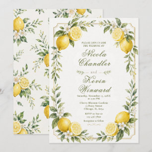 Zitronen Botanische Hochzeit Einladung