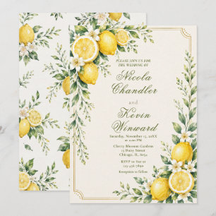 Zitronen Botanische Hochzeit Einladung