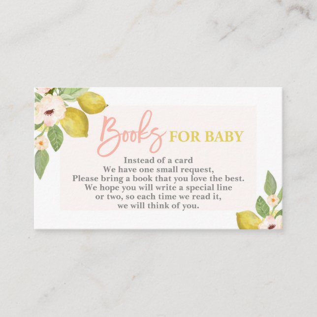 Zitronen bringen eine Buchkarte mit Begleitkarte (Vorderseite)