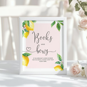 Zitronen Bücher und Schleifen Babyparty Poster