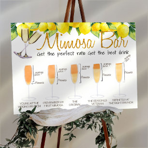 Zitronen dekoriertes Mimosa-Bar-Hochzeitsbrunch-Sc Poster