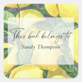 Zitronen - Dieses Buch gehört Quadratischer Aufkleber