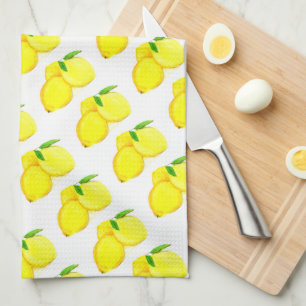 Zitronen Frucht Aquarell Küche Zitrus tropisch Geschirrtuch