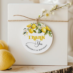 Zitronen-Geburtstagsfeier Danke Geschenkanhänger