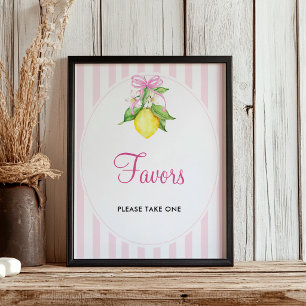 Zitronen Geschenke Tischschild Poster
