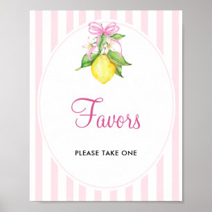 Zitronen Geschenke Tischschild Poster