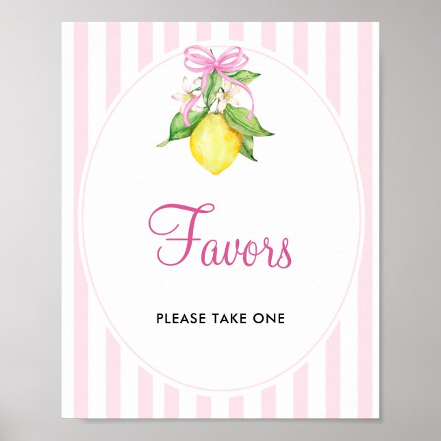 Zitronen Geschenke Tischschild Poster (Vorne)