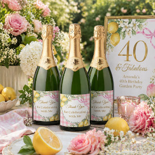 Zitronen Gingham rosa Schleife Garten Danke Geburt