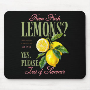 Zitronen Grafik vintage landwirtschaft frisch ästh Mousepad