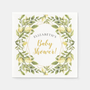 Zitronen-Grün-Babyparty Serviette