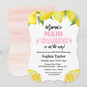Zitronen-Hauptquetsch-Baby-Shower-Einladung Einladung