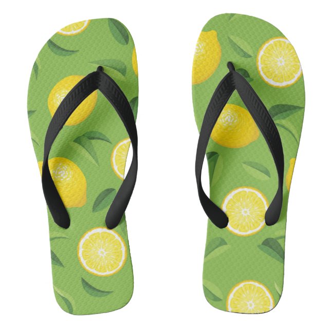 Zitronen-Hintergrund-Muster Flip Flops (Fußbett)