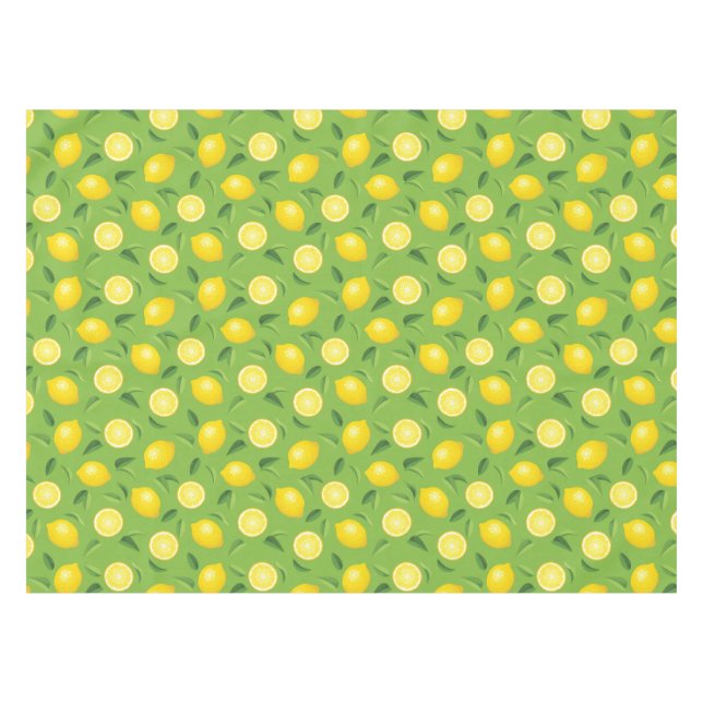Zitronen-Hintergrund-Muster Tischdecke (Vorderseite (Horizontal))