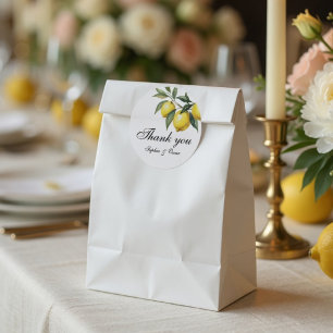 Zitronen Hochzeit Danke Aufkleber Mediterran