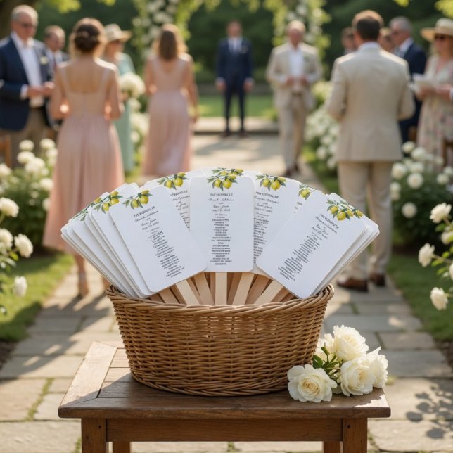 Zitronen Hochzeitsprogramm Fächer | Mediterrane Zi (Von Creator hochgeladen)