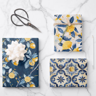 Zitronen im französischen Landhausstil Geschenkpapier Set