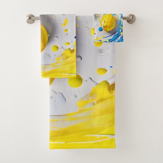 Zitronen in einem Splash Badhandtuch Set (Insitu)