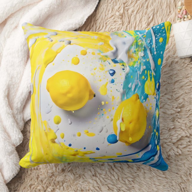 Zitronen in einem Splash Kissen (Decke)
