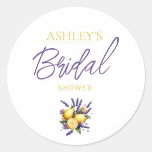 Zitronen-Lavendel-Geschenkaufkleber Runder Aufkleber