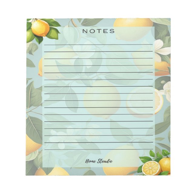 Zitronen-Lebens-Notizbuch Notizblock (Vorderseite)