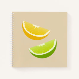 Zitronen & Limette Zitrus Spiralschreibheft Notizbuch