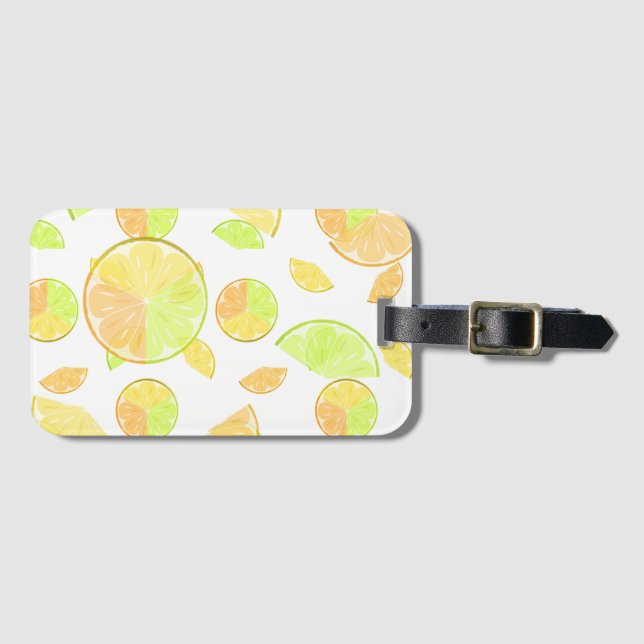 Zitronen Limone Orangenscheiben Zitrusfruchtart Gepäckanhänger (Vorderseite (Horizontal))