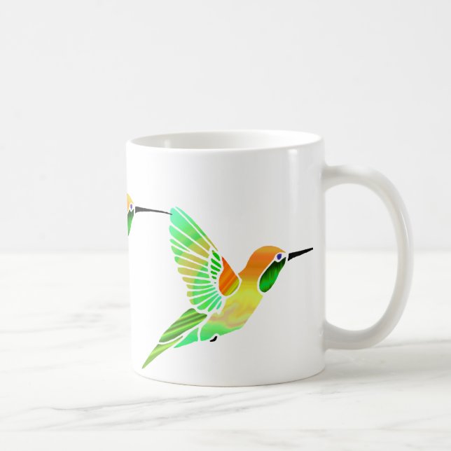 Zitronen-Limone Sorbet-Kolibris Kaffeetasse (Rechts)