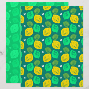 Zitronen-Limonen-Scrapbook-Papier
