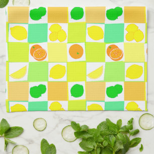 Zitronen-Limonen- und Orangen-Muster Geschirrtuch