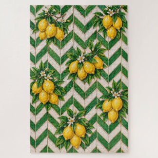 Zitronen-Marokkanische Chevron-Fliese Puzzle