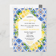 Zitronen mit Foliage Mediterranean Baby Dusche