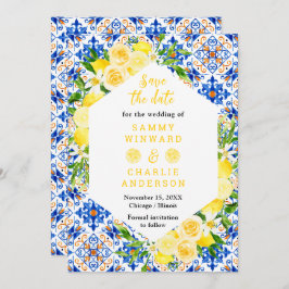 Zitronen mit mediterraner Hochzeit Save The Date