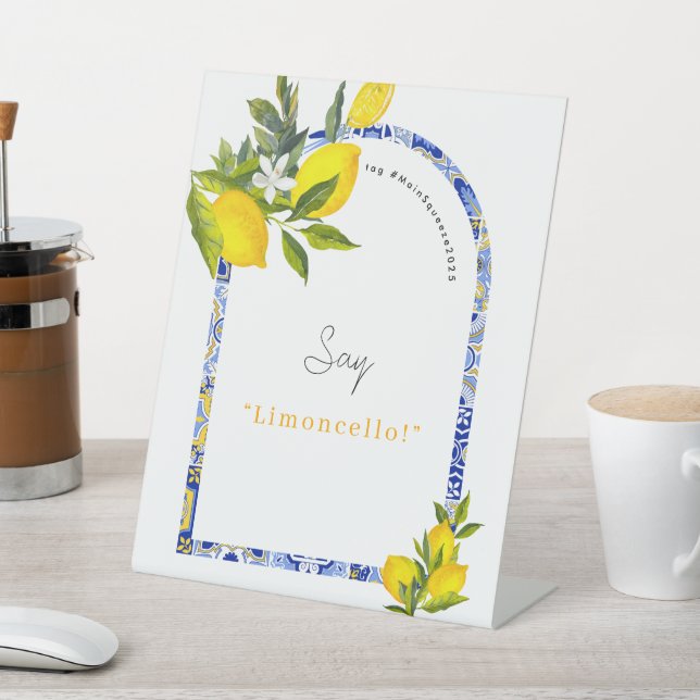 Zitronen-Mittelmeer-Brautparty-Fotobooth Sockelschild (In SItu)