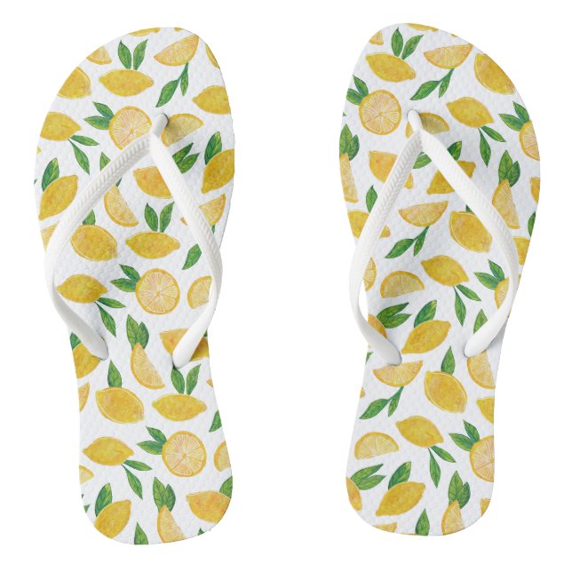 Zitronen-Mittelmeer-Muster Flip Flops (Fußbett)