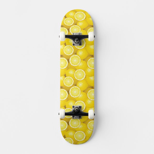 Zitronen-Muster 2 Skateboard (Vorderseite)